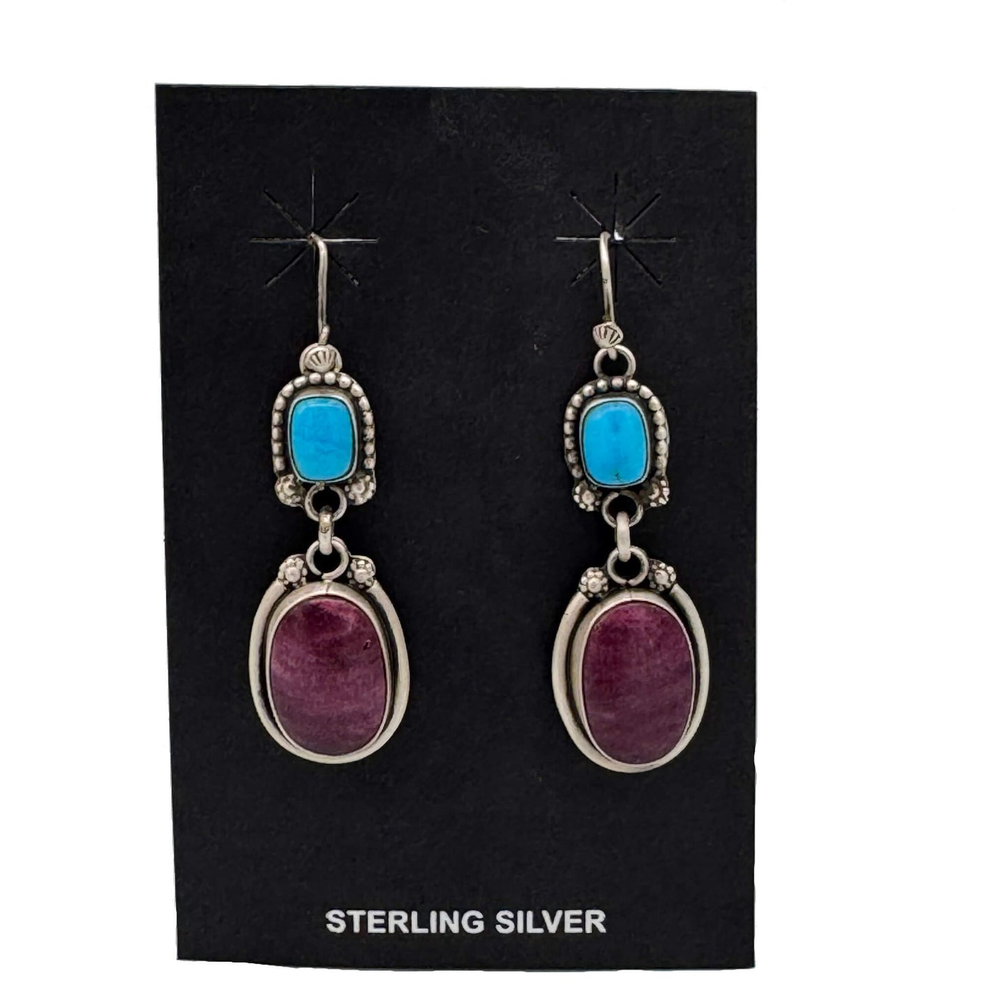 Ma'ashan Turquoise and Mediterranean Coral Earrings