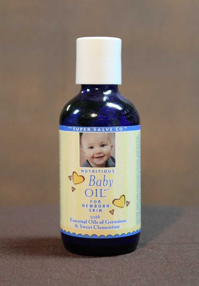 Nutritious Baby Oil 4 oz. Blue Glass - The Super Salve Co.