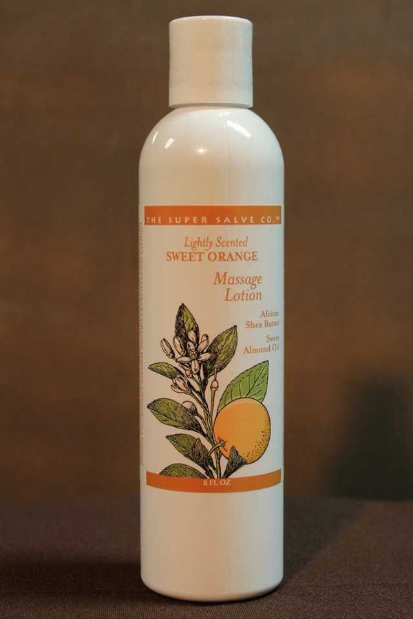 Slightly Scented/Sweet Orange Massage Lotion 8 oz. - The Super Salve Co.