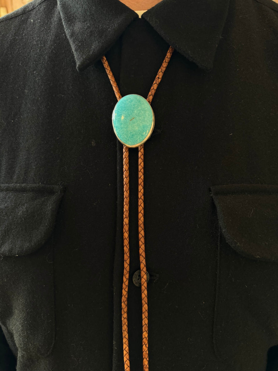 Bright Blue Turquoise Bolo Tie