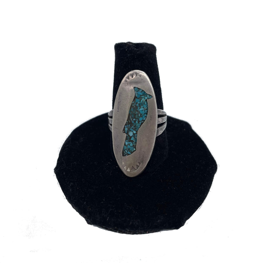 Chipped Turquoise Cardinal Ring