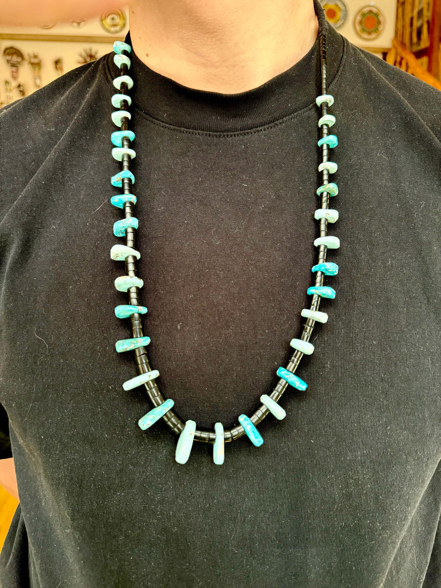 Turquoise and Jett Necklace