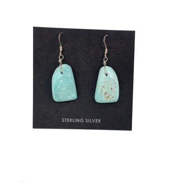 Natural Turquoise Slab Earrings