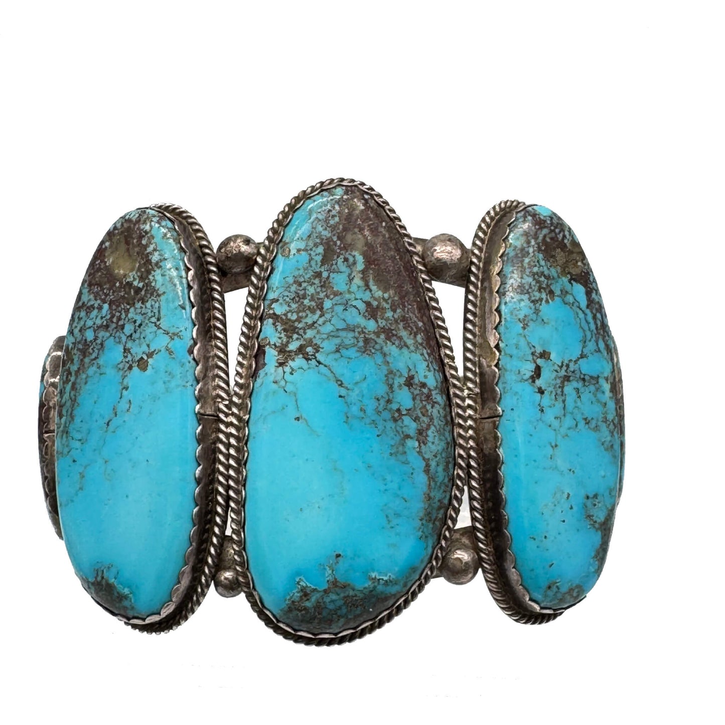 Rob T Chunky 5 Stone Turquoise Vintage Bracelet