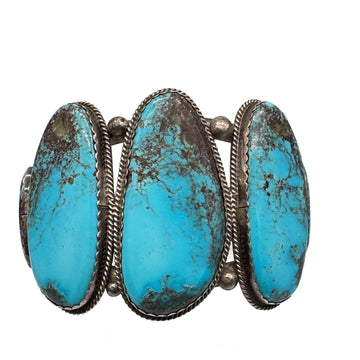 Rob T Chunky 5 Stone Turquoise Vintage Bracelet