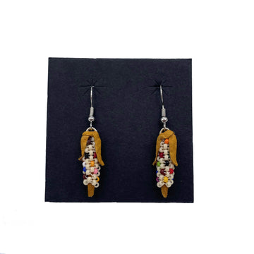 White Corn Beaded Earrings