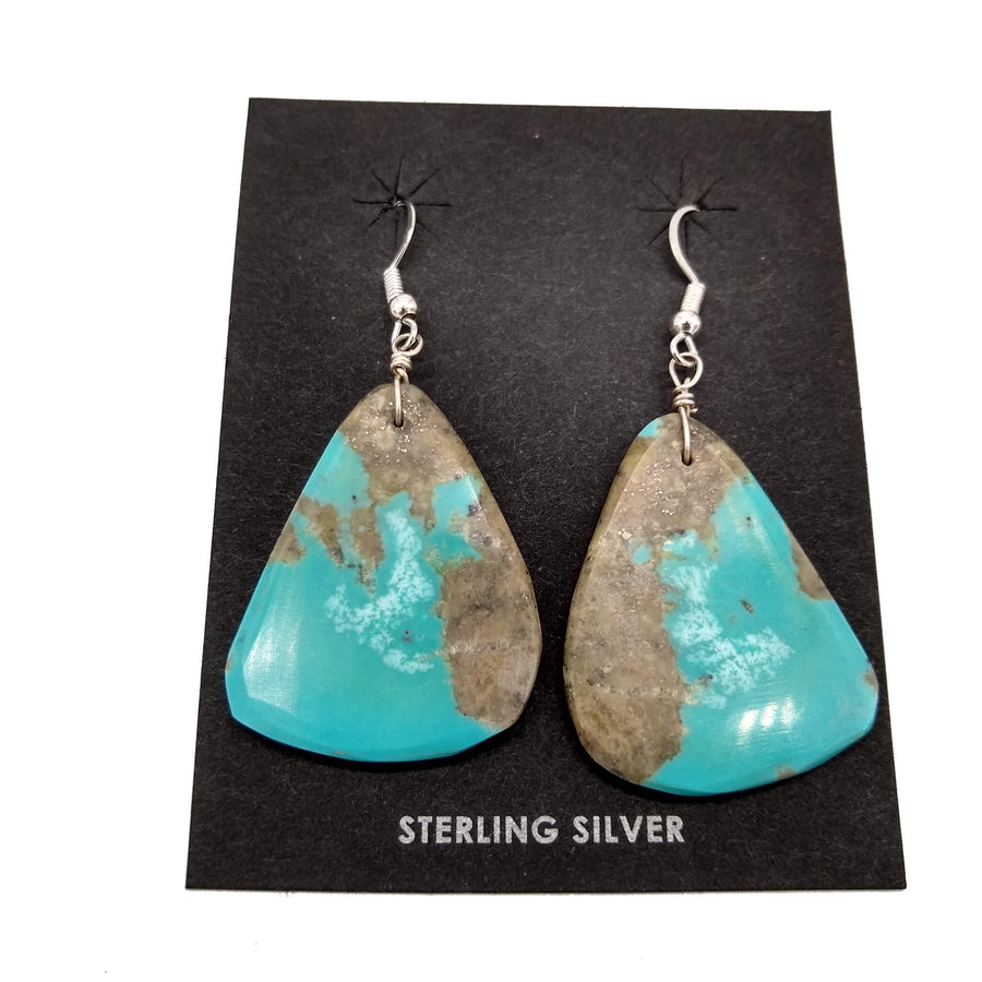 Blue and Grey Turquoise Slab Earrings