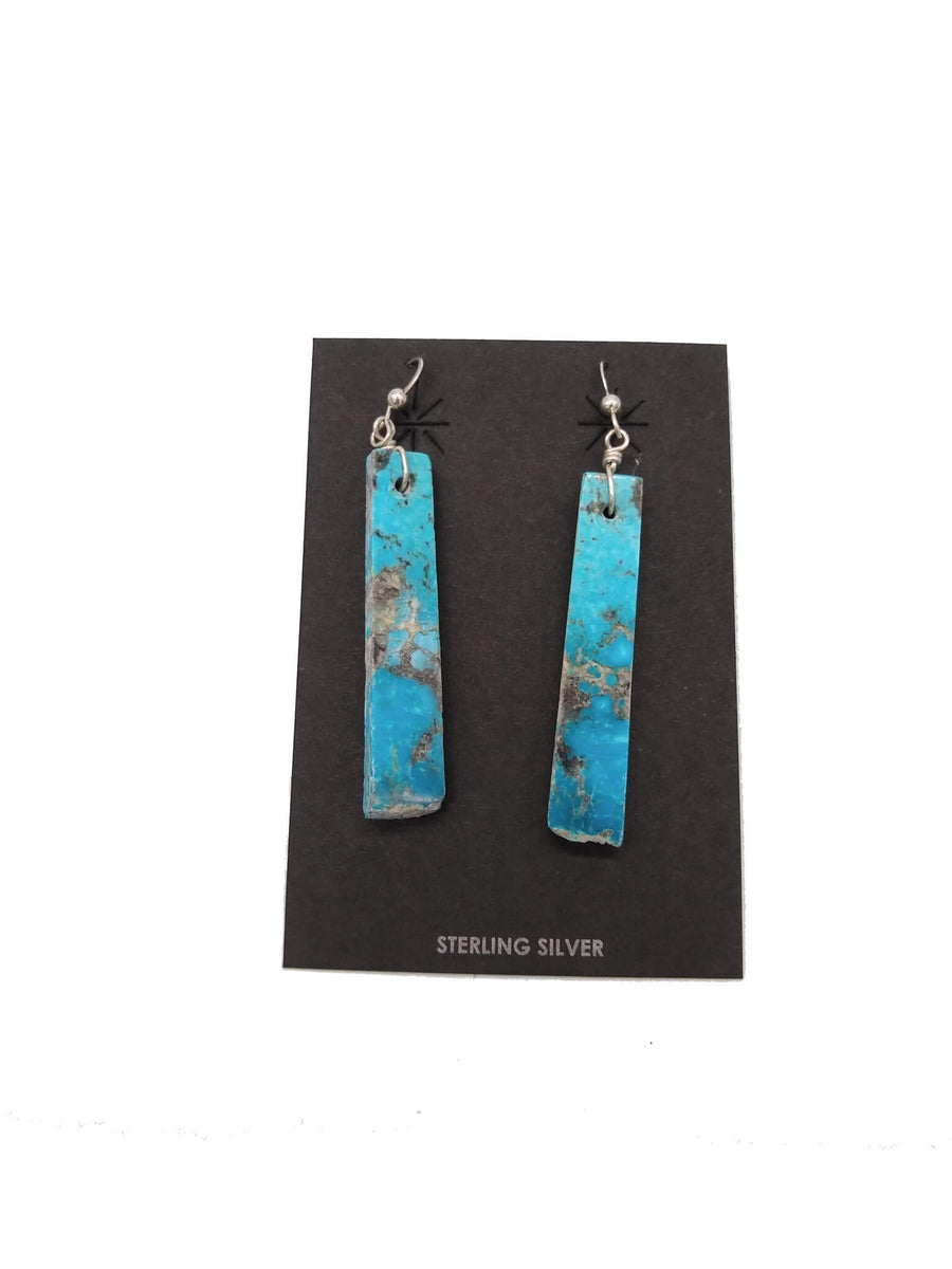 Turquoise Slab Earrings by Carrie Cannon