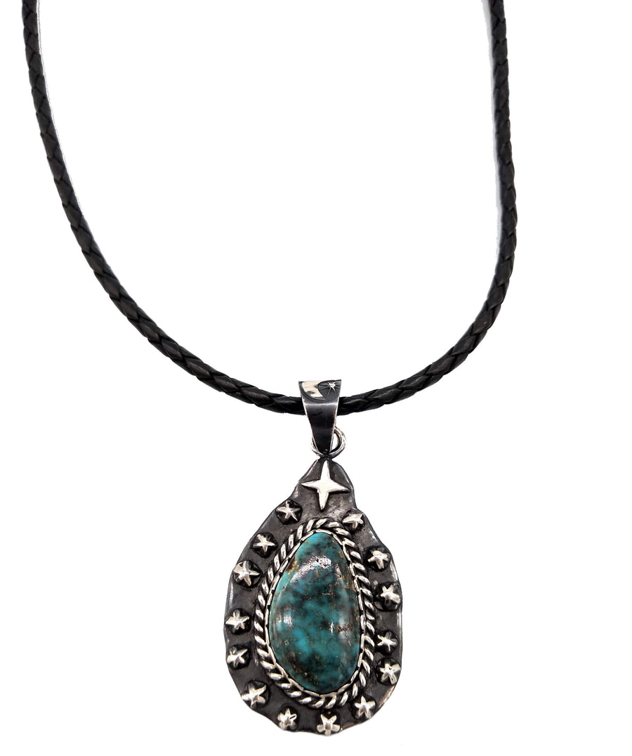 Gorgeous Turquoise Pendant with Stars by Cree
