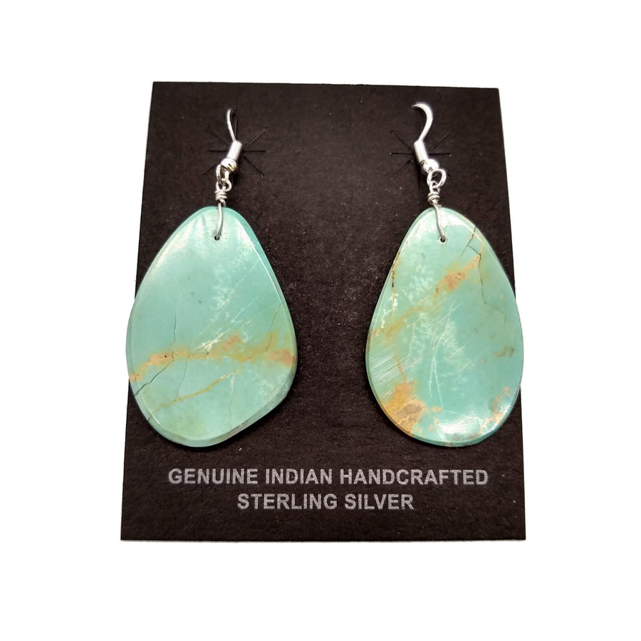 Beautiful Oval Turquoise Slab Earrings