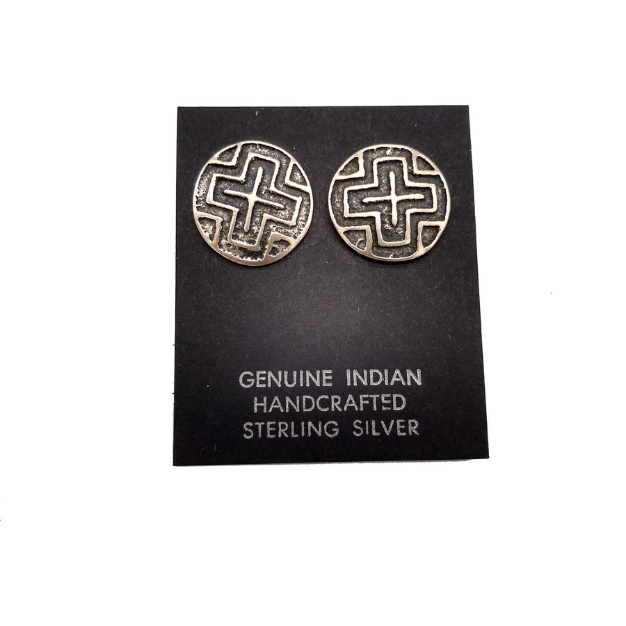 Hopi Overlay Tufa Cast Earrings