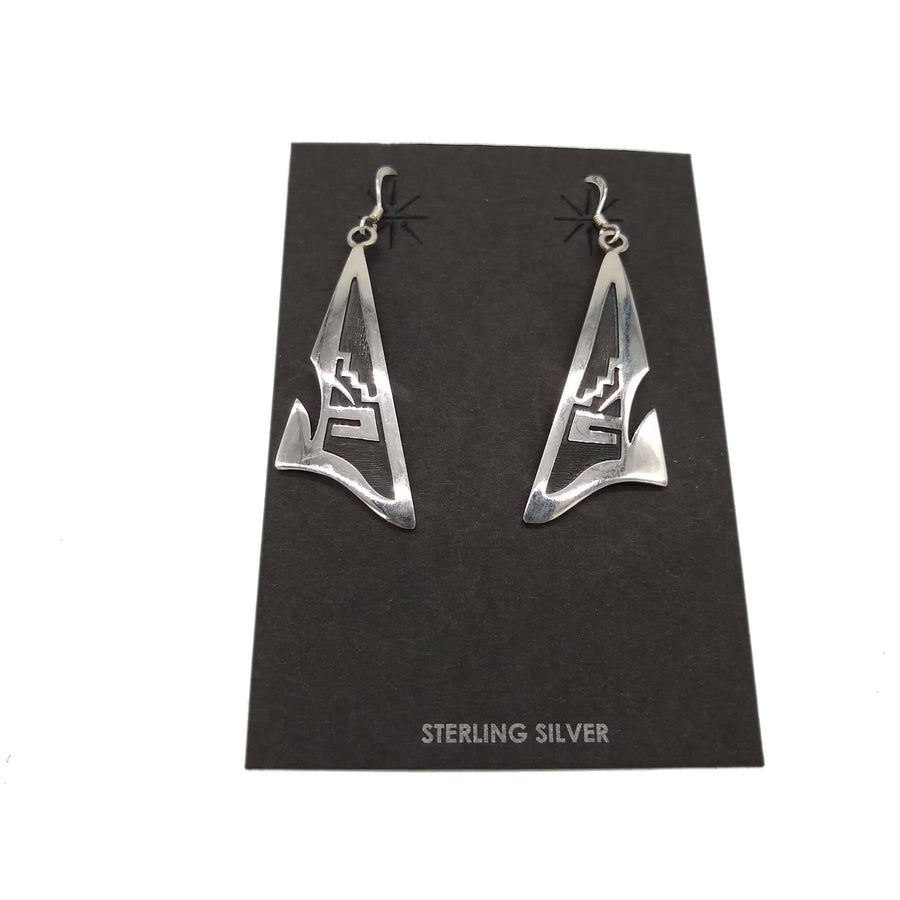 Hopi Overlay Sterling Silver Earrings