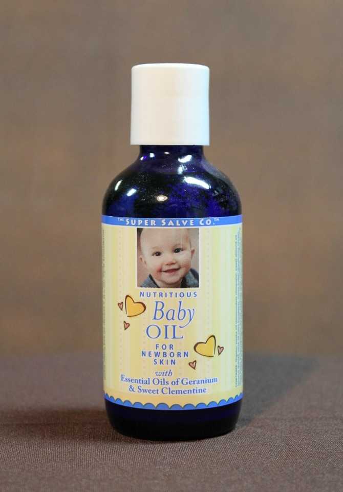 Nutritious Baby Oil 4 oz. Blue Glass  - The Super Salve Co.