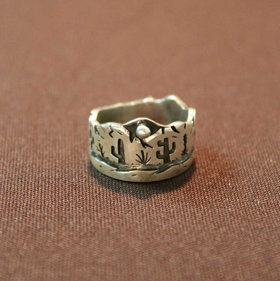 Landscape Silver Overlay Ring by Rick Manuel