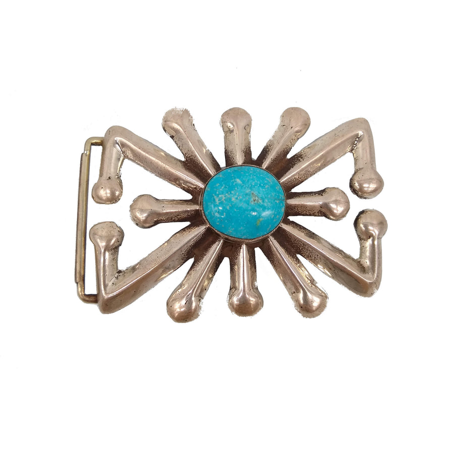 Sterling Silver and Turquoise Belt Buckle