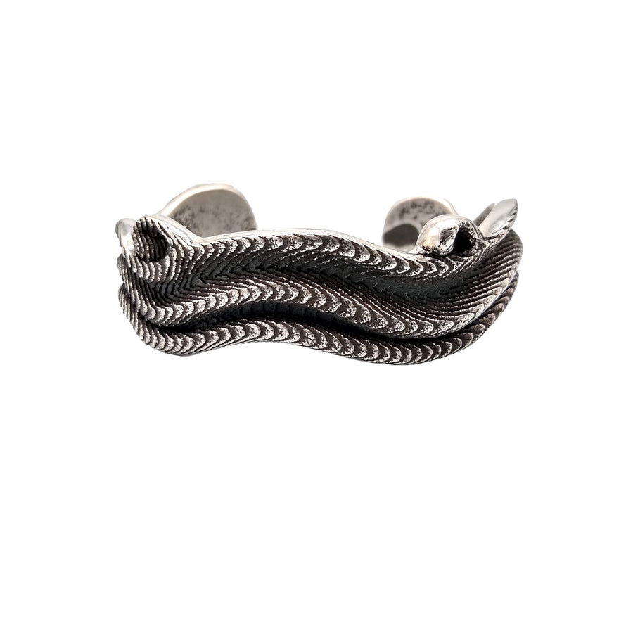 Gorgeous Tufa Cast Sterling SIlver Cuff Bracelet by Jonah Hill