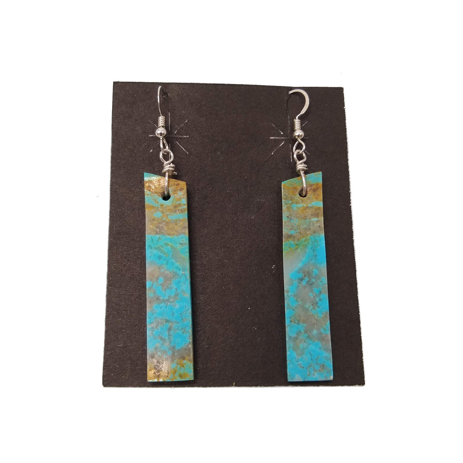 Long Rectangular Turquoise Earrings