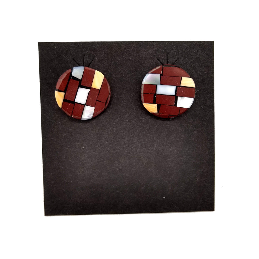 Beautiful Mosaic Rounds Stud Earrings