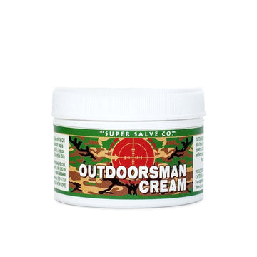 A 1.75 oz. container of Outdoorsman Cream from the Super Salve Company is seen against a white backdrop at Winter Sun