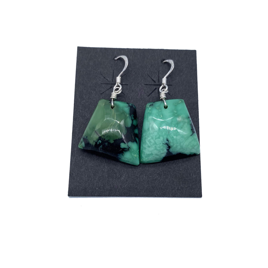 Green and Black Utah Verisite Earrings