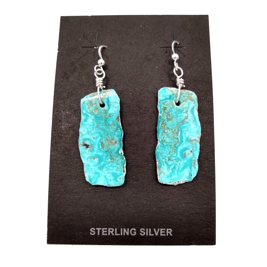 Goregeous Rectangular Turquoise Slab Earrings