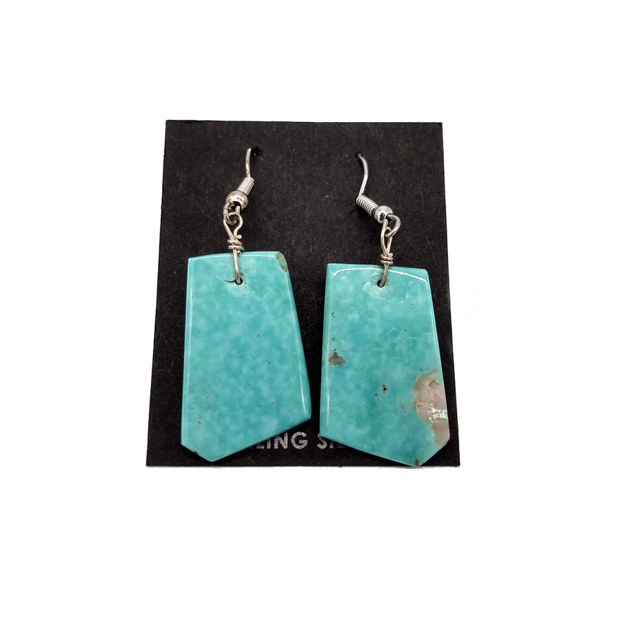 Turquoise Rhombus Slab Earrings