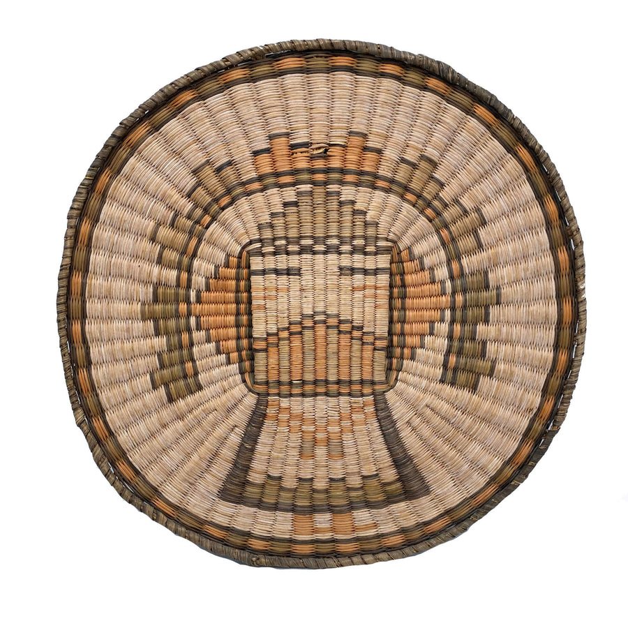 Vintage Hopi Yungyupa Water Maiden Plaque Basket