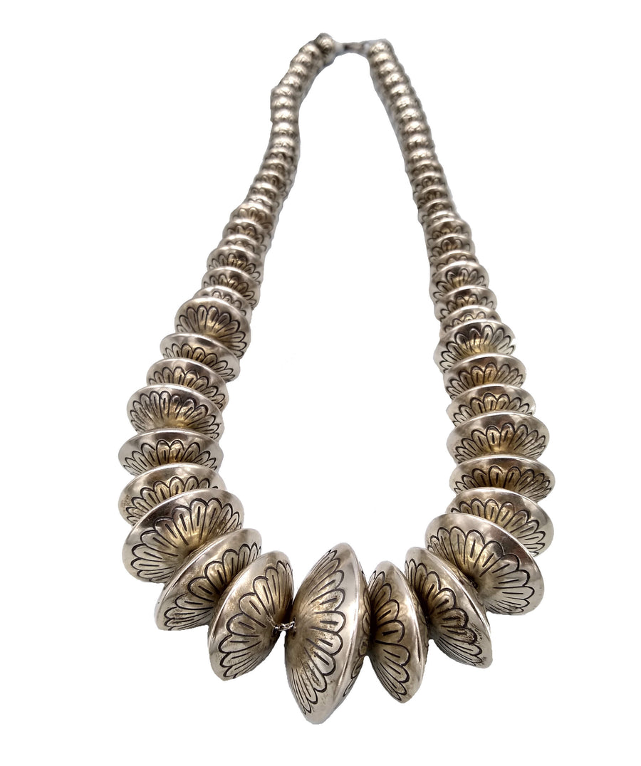 Vintage Navajo Pearls Sterling Silver Necklace