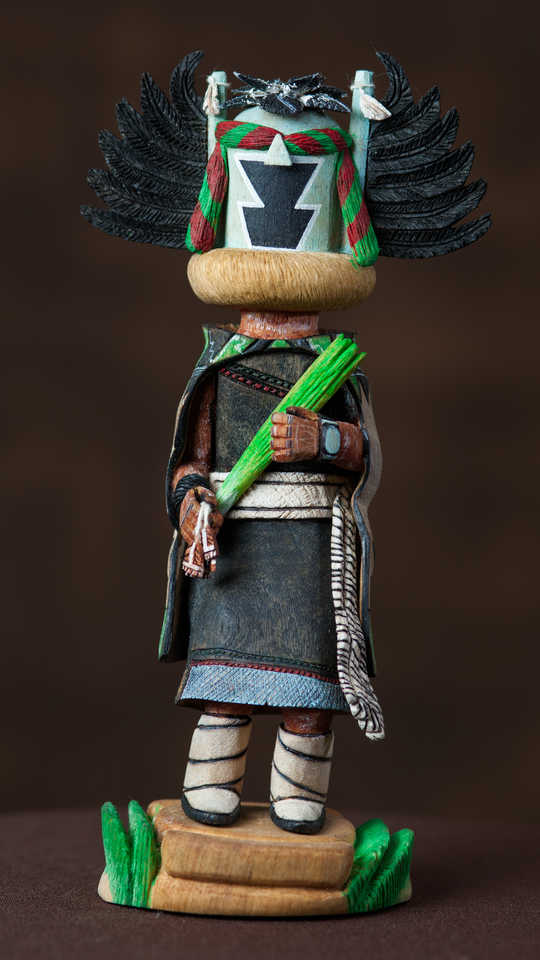 Angwusngsi, Crow Mother Kachina doll by Edward Masawytewa