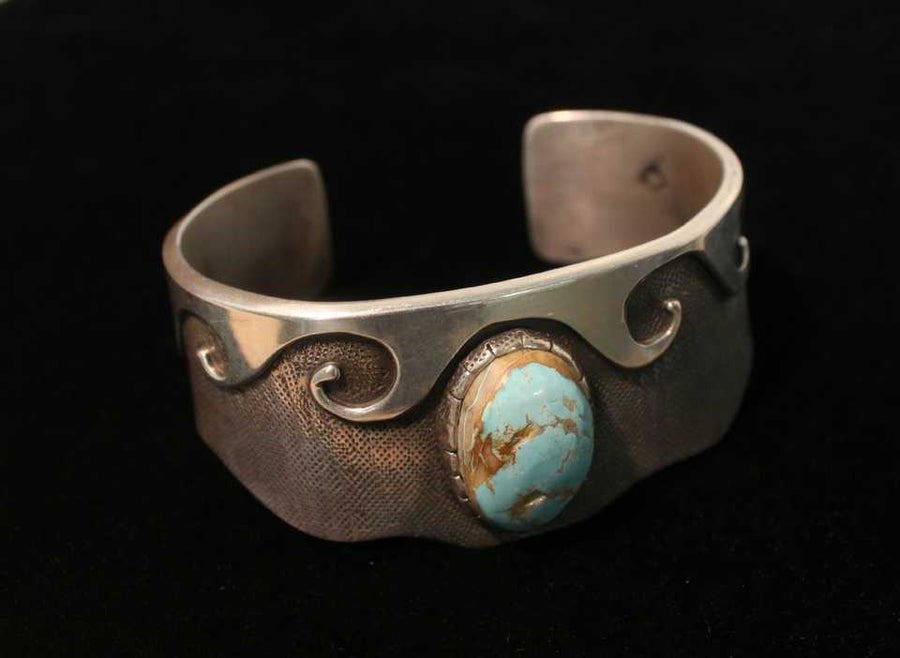 Sterling Silver and Natural Turquoise Stone Bracelet